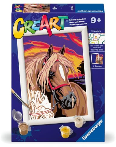 Ravensburger Creart Serie und romantisches Pferd | Malset für Kinder | Malen nach Zahlen enthält alles Notwendige | Spiele Kinder 7 Jahre oder älter | Creart 7 Jahre