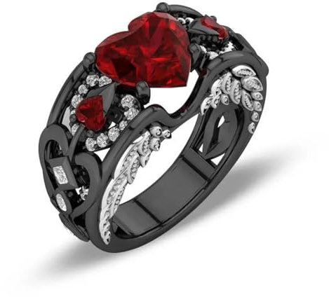 Lehourmast Ring Ringe Damen Bijouterie Herren Herzringe Für Damen Herren 9 Rot