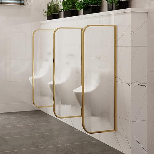 TRAGLO Trennwand für öffentliche Toiletten für Männer, 1/2 Stück, Urinaltrennwand, wandmontierter Urinal-Sichtschutz, Toilettenschutz aus gehärtetem Glas für Hotels, Schulen, Einkaufszentren(2PCS,40x1