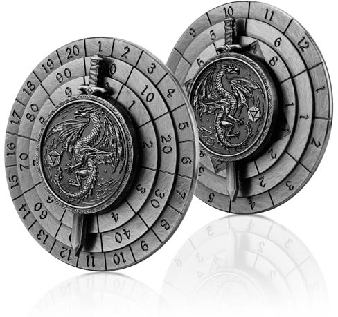 Haxtec Spinner Dice 7-in-1 Metal DND Dice Set Unique Dice Spinner Antique Iron Rotate Metal D&D Dice for Dungeons and Dragons DND Gifts MTG RPG Role Playing Gaming Dice
