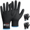 KAYGO Work Gloves Nitrile Coated Thermal Fleece Liner-3 Pairs, Grip and Dexterity, Winter Working Gloves for Men Women, for Cold Weather Construction Freezer Warehouse Automotive, KG12W (Black, M)