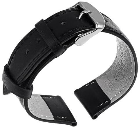 Styquenzer Uhrenarmband 22mm Leder Schwarz Uhrenarmbänder für Herren PU Watch Strap Klassiker Armband für Uhr Ersatz Lederarmband Uhr Uhrband mit Edelstahl Schnalle 22mm Armband für Männer und Frauen