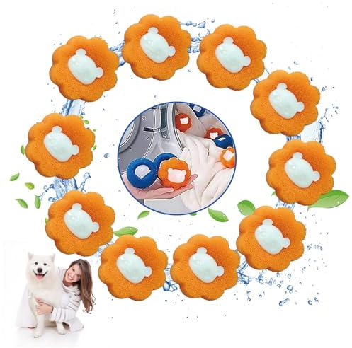 Zenithyren 10 Unidades Atrapa Pelos Lavadora, Quita Pelos Mascota, Recoge Pelos Mascotas, Bolas Atrapa Pelos para Lavadora, Reutilizable, Ideal para Quitar Pelos de Gatos y Perros