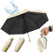 SLTAXAR Kompakter Regenschirm Sturmfest mit 8 Rippen Taschenschirm Beige Mini Umbrella Pocket Taschenschirme Faltender UV-Regenschirm Minischirm Leicht Mini Schirm Damen Perfekt für Jede Handtasche