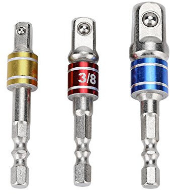 ANKROYU 3PCS Socket Shank Adapter, Chrome Vanadium Steel Impact Driver Adapter, Wear Resistant Drill Socket Bit Adapter for Socket Electric Drills