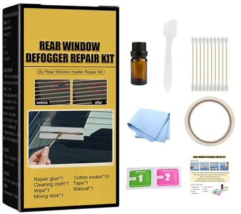 Car Rear Window Defroster Repair Kit, 26 Pieces Rear Window Defogger Grid Lines Repair Set, Scratched Broken Defroster Heater Grid Lines Quick Repair Kit for