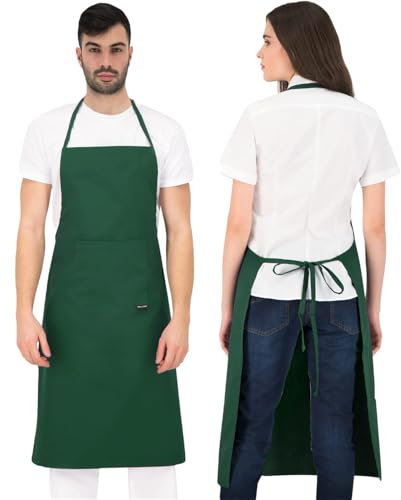 PALLTEX Borago Kochschürze Männer Kochschürze Damen Schürze Damen Schürze Herren für Kochen Basteln Malen Backen (Grasgrün)
