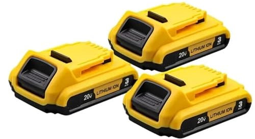 20V 3.0Ah Li-ion Battery Replacement for DeWalt DCB203/DCB200/DCB205, Compatible with DeWalt 20V MAX Tools (DCD780, DCF885, DCG412) & Chargers, High-Capacity Power Tool Battery(3 Pack 3.0Ah-Yellow)