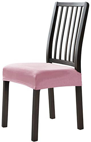 Stuhlhussen-Set, weiches Samt, elastisch und waschbar, für Esszimmerstühle, 6 Stück, Altrosa, perfekt für Heimdekoration und Möbelschutz