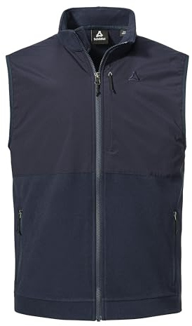 Schöffel Herren Fleece Vt Style Ash MEN, Weste aus schnell trocknendem Micro Fleece, Outdoor Weste mit mehreren Taschen