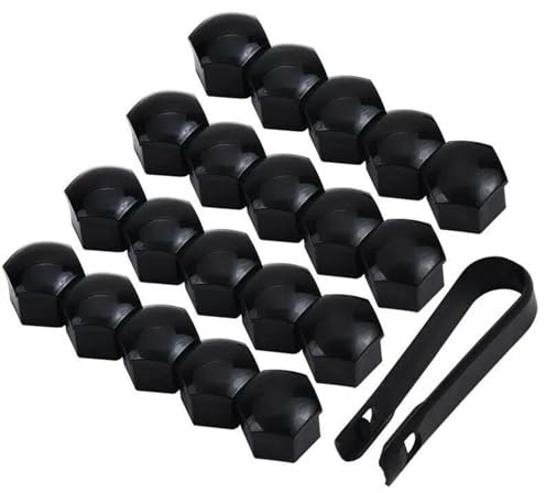 Copri Bulloni Auto,Copridadi Ruota 17mm Nero Dado Ruota Tappo Bullone Set Universale Auto Ruota Dado Protezione Coperture Anti Ruggine Auto Pneumatico Dado Bullone Decorazione Esterna