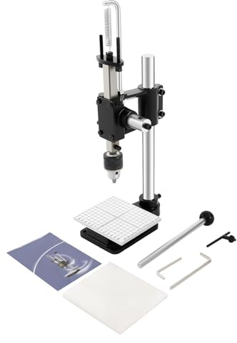 Leder Locher, Leder Präge Stanzmaschine Lochmaschine mit 13mm Spannfutter und Aluminiumplatte Skala, Lederlocher Lederpresse Lederstanzer für Lederwerk Lochen, Schneiden, Prägen