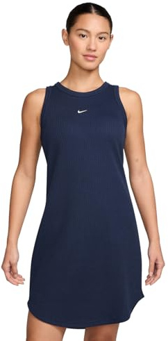 Nike Sportswear Chill Knit Tanktop-Dress Mit Waffelstruktur Für Damen, Midnight Navy/Sail, HV2403-410, M