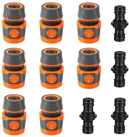 JKITNHJOT Schlauchkupplung Set 1/2 Zoll, 8 Stück Schlauchverbinder mit 4 Stück Kupplungen, Schlauch Kupplung zur Schlauchverlängerung, für Gartenschläuche, Schlauchdüsen und Spritzpistolen