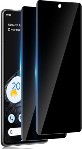 TuFun para Google Pixel 7 Pro Privacidad Protector de Pantalla, 2 Piezas 3D Anti Espía Cristal Templado, 9H Dureza Antiarañazos, Ultra Resistente, Antiespia Vidrio Templao