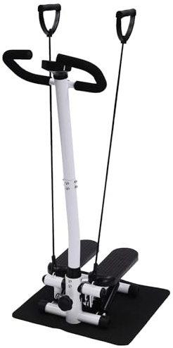 Stepper Trainer Mit Widerstandsbändern Fitness Stepper Große Pedale Mit Massage Noppen Belastbar Bis 150kg,LCD Display Display Für Wiederholungen Zeit Kalorien,Höhenverstellbar Ideal Für Zuhause Büro