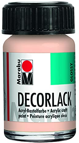 Marabu 11300039029 – Peinture acrylique rose beige 029, 15 ml, vernis acrylique brillant à base d'eau, résistant aux intempéries, à la salive pour peindre, modeler et pour technique de serviettage