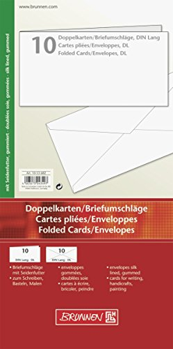 BRUNNEN 1053682 Brief-/Falt-/Visitenkarte (unbedruckt Briefkarte, DIN Lang, 250 g/qm, 15 Blatt)