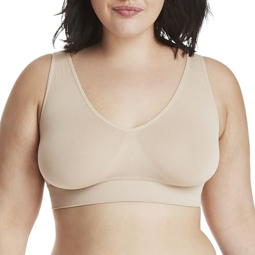 Hanes Women's Cozy Seamless Wire Free Bra, Nude, Medium