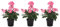 DARO DEKO Kunst-Blume Geranie stehend 3 Stück rosa