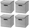 Stick&Shine 4x Aufbewahrungs Korb Hellgrau Faltbox 25 x 25 x 25 cm Regalkorb faltbar, mit Deckel