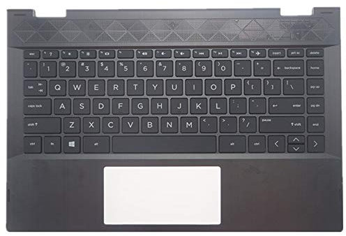 fqparts Laptop Upper Case Cover C Shell & Keyboard For HP Pavilion 14-DD 14-dd0000 x360 Black