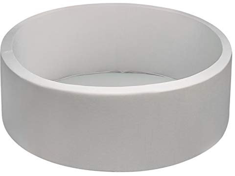 DIVCHI Piscine à balles en mousse à mémoire de forme pour enfants - 90 x 30 cm - Pour intérieur et extérieur - Gris