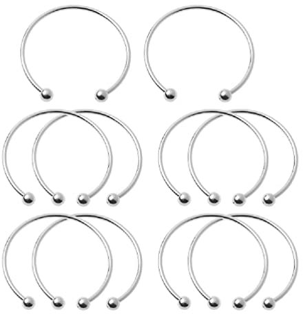 Oyrcvweuy 10Pieces White Silver Plated Bangle Bracelet Screw End Ball Cuff Charm Beads DIY Jewelry for Women Men Cuff Bangle Gifts bead bangle bracelets for women