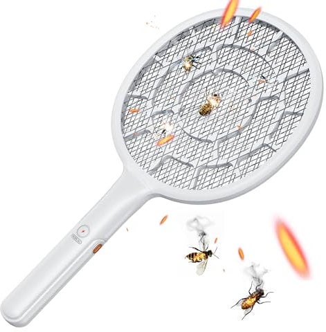 Raqueta Mosquitos electrica, antimosquitos electrico, Mata Moscas | Voltaje Gold Zone, Peso de Manzana, Pilas AA (no Incl.), Raqueta Ligera para Uso en Interiores y Exteriores, Puntas Pro Swat