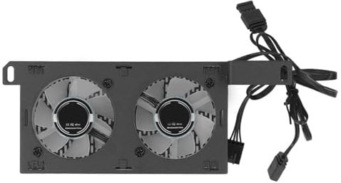 PUSOKEI Computer Memory Radiator Aluminum Heatsink, RAM Cooler With Dual ARGB Fan, for DDR5 Memory Module Cooling Solution (Black)