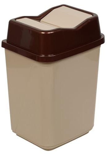URBNLIVING 10L/20L/30L/50L Plastic Waste Management Recycling Bin Trash Can Dustbin with Butterfly Lid for Office, Kitchen and Bathroom (30L Cappuccino)