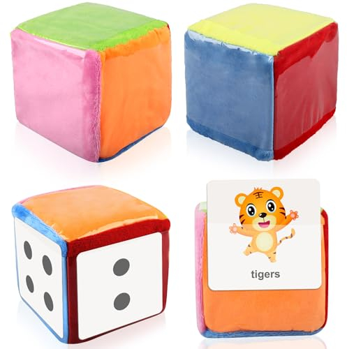 Dncvb 2Pcs Schaumstoffwürfel, Würfel mit Einstecktaschen 10cm Würfel Groß, DIY Education Spiele Spielwürfel, Würfel mit Taschen für Kindergarten, Vorschule, Schule, Stoffwürfel
