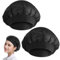Visxcnu 2 Piezas Gorro de Chef Redecilla Negra para Cocina Servicio de Alimentos,Media Malla Elástica Transpirable para Panadero, Mujer, Catering, con Sombrero de Chef con ala