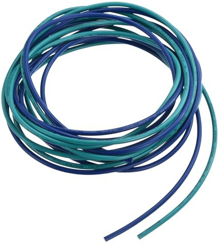 sourcing map 18 Gauge PVC Hookup Wire 1.5m/5ft 18AWG Flexible Electrical Wire UL1007 Tinned Copper Stranded Blue Green, 2mm Dia for Model Aircraft Electric Appliances Internal Connect