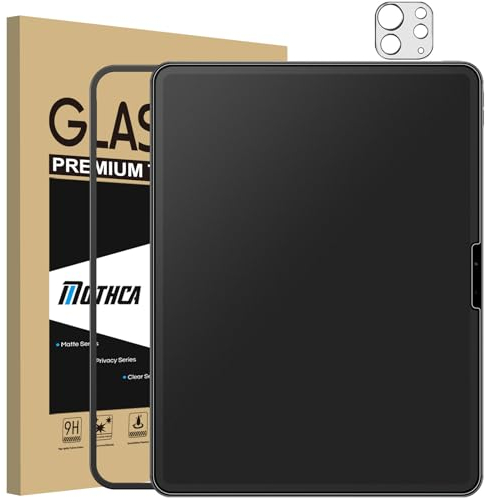 Mothca Protector de pantalla mate para iPad Pro de 11 pulgadas M4 2024, vidrio templado mate 9H (no compatible con iPad Pro 11 2021/2020/2018), antirreflejos y antihuellas dactilares (paquete de 1+1)