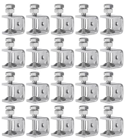 sourcing map Stainless Steel C-Clamp 0.55 Inch / 20mm Wide Jaw Opening 0-14mm Clamping Range Stainless Steel C-Clamp for Woodworking Welding Building Household Mount 20Pcs