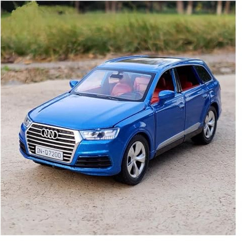 KWZGHOLJ Motorfahrzeuge Replica Auto Maßstab 1:32 for Audi Q7 SUV Simulation Metall Auto Modell Replika Sammlung Auto Souvenir Fertiges Modellauto(Blue 2)