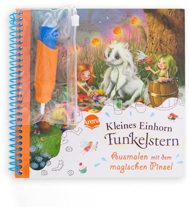Ausmalen mit dem magischen Pinsel. Kleines Einhorn Funkelstern: Malbuch mit Wassertankpinsel für Kinder ab 3 Jahren