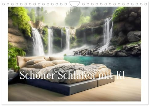 Schöner Schlafen mit KI (Wandkalender 2026 DIN A4 quer), CALVENDO Monatskalender: Schlafplätze an verträumten Orten, erstellt mit KI (CALVENDO Orte)