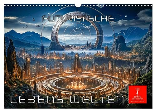 Futuristische Lebens Welten (Wandkalender 2026 DIN A3 quer), CALVENDO Monatskalender: Futuristische Lebenswelten - eine interplanetarische Reise ins Universum. (CALVENDO Wissenschaft)