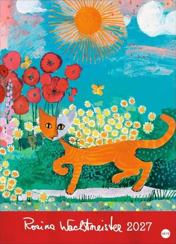 Rosina Wachtmeister Edition Kalender 2027: Die charakteristischen Katzen in einem hochwertigen Kunstkalender, in Szene gesetzt mit Gold- und Silberprägung. Wandkalender XL.