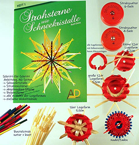Bastelset (Komplett-Set) Wunderschöne nostalgische Strohsterne mit Anleitungsheft1