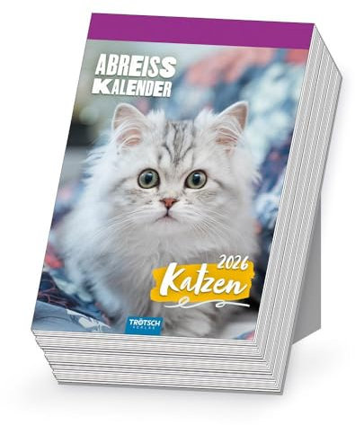 Trötsch Abreißkalender Katzen 2026: Aufstellkalender Tischkalender Abreißkalender