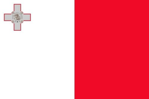 Qualitäts Fahne Malta 90 x 150 cm Rot Polyester Flagge mit verstärktem Hissband