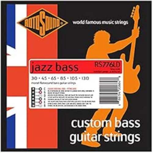 Rotosound Cuerdas para bajo eléctrico JAZZ 77 MONEL FLATWOUND 6-Cuerdas RS776LD FLATW Hybrid 30-130