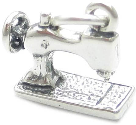 Nähmaschine Sterling Silber Charm .925 x 1 Nähen Schneider Schneiderin Charms