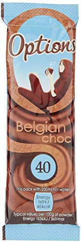 Options Belgian Chocolate - 11g sachets. Box quantity: 100