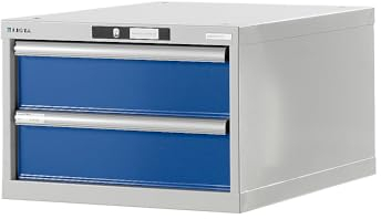 Lista | Werkbank-Baukastensystem | Unterbauschrank | Höhe 383 mm | 2 Schubladen | enzianblau
