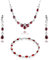 LILLY MARIE Damen Schmuckset Aus Silber Mit Roten Zirkonia Anhänger Kette Ohrringe Und Armband