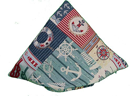 Dekokissen 40x40 cm - maritimes Gobelin Muster/Sofakissen/Stuhlkissen/Gartenkissen/Bootskissen/Schiffskissen/Kissen - ohne Füllung